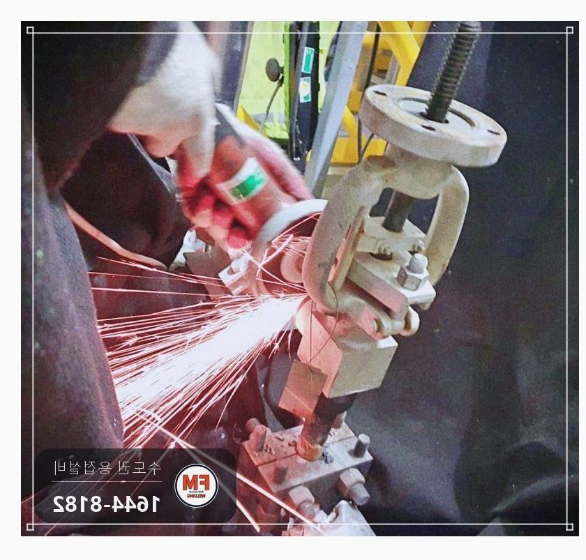 발전소 나인크롬 배관 누수 밸브 교체 예열 후열 용접 보수 시공 사진 3