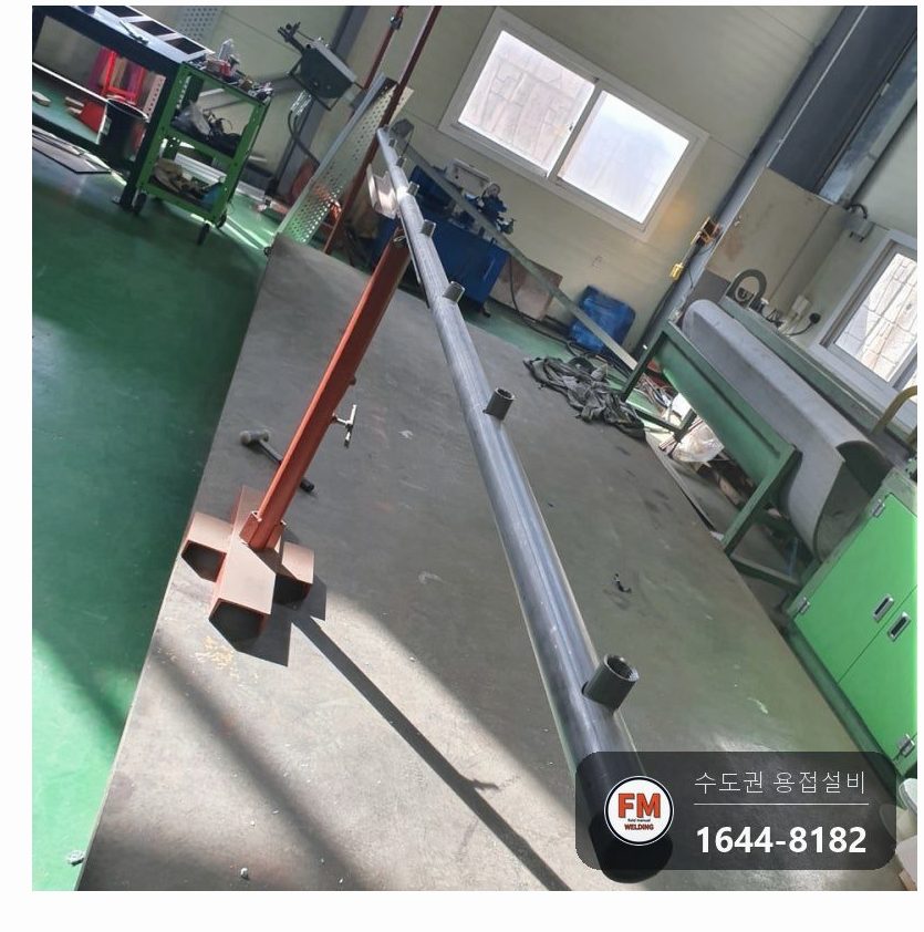 수출 분수배관 125A 물량 용접 지그 제작 소켓 접합 시공 사진 1