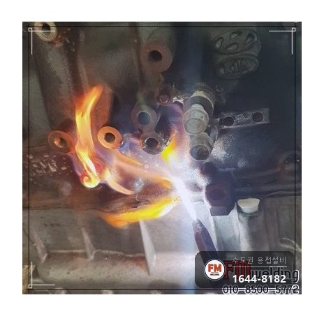 엔진프레임 브래킷 주물용접 예열 후열 볼트 체결 보수 시공 사진 11