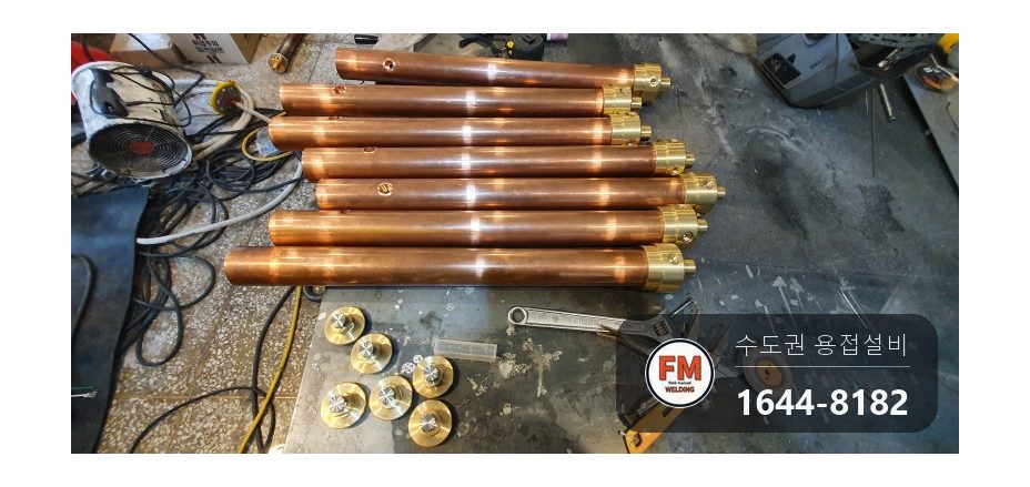 연구용 동관 황동 피팅 필터 고정 밀봉 알곤 용접 8개 시공 사진 3