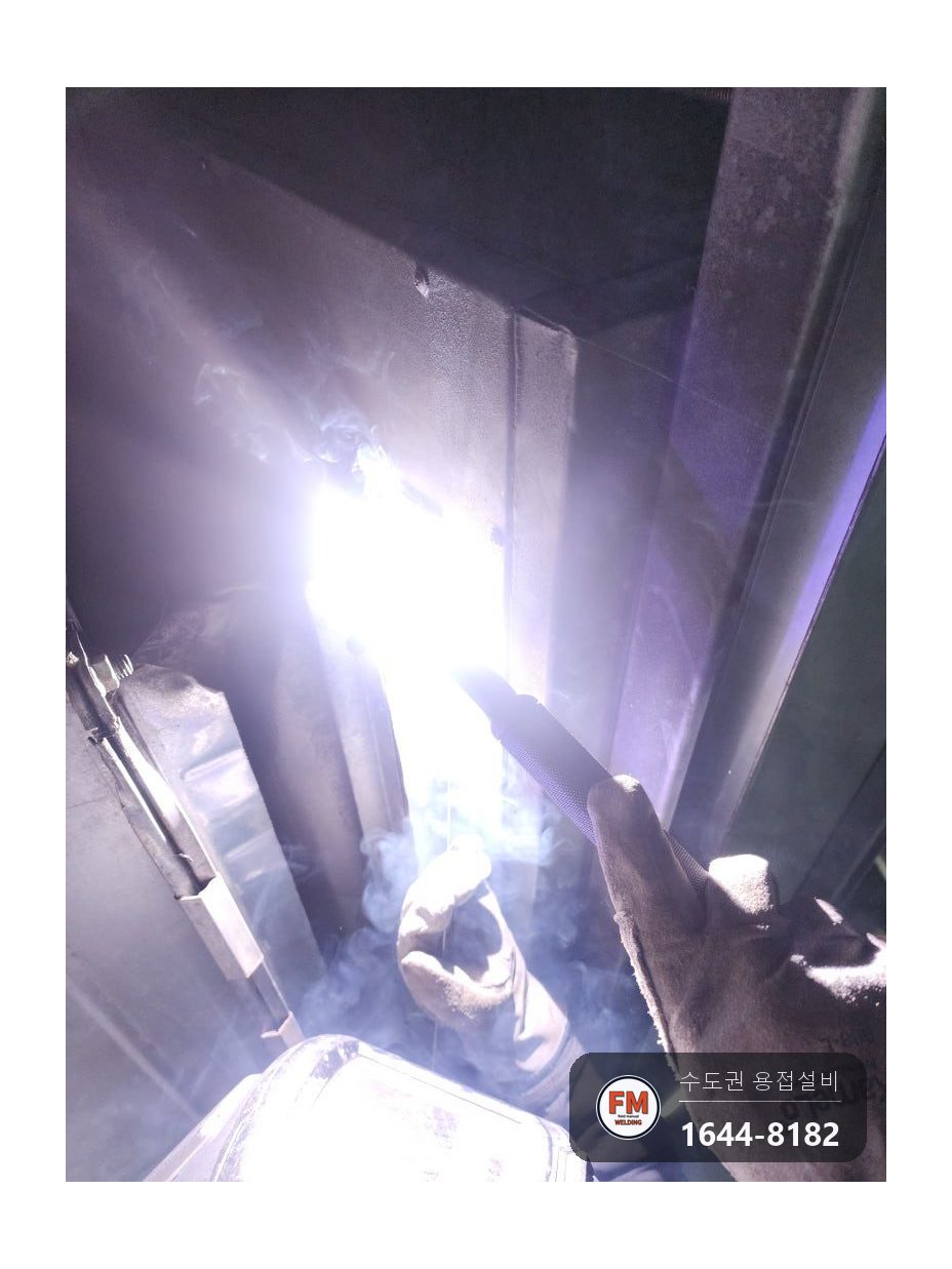 지하주차장 배기덕트 볼트 파단 아연 연마 알곤 보수 시공 사진 12