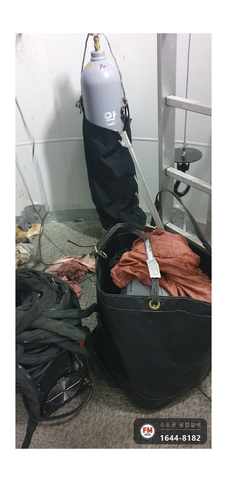 풍력발전기 꼭대기 제너레이터 냉각 알루미늄 라디에이터 앞뒤 홈 누수 용접 메움 시공 사진 15