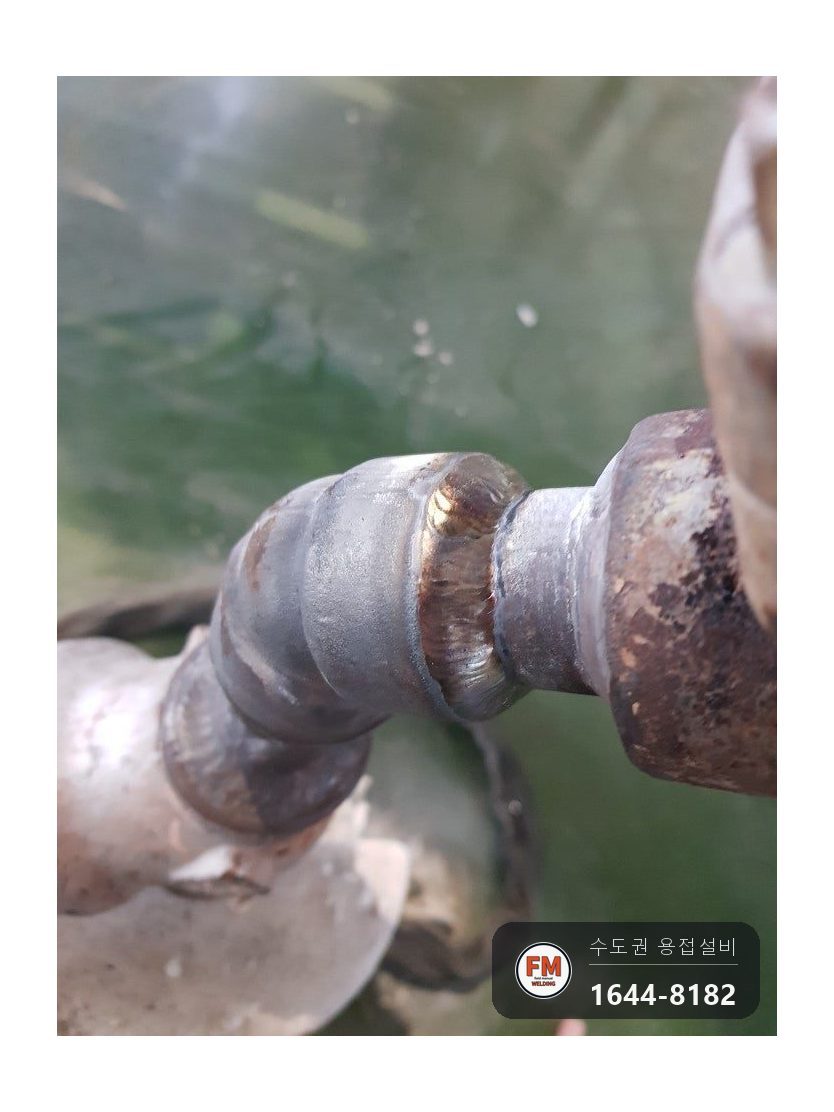 화력발전소 9크롬 내열강 배관 두 곳 예열 205도 이상 지켜 용접 후 후열 시공 사진 6