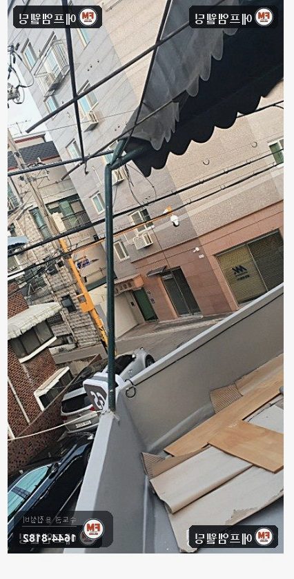 캐노피 기둥 신설 각파이프용접 벽체 앵커 고정 보강