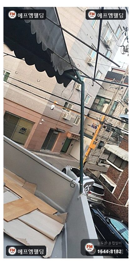 캐노피 기둥 신설 각파이프용접 벽체 앵커 고정 보강