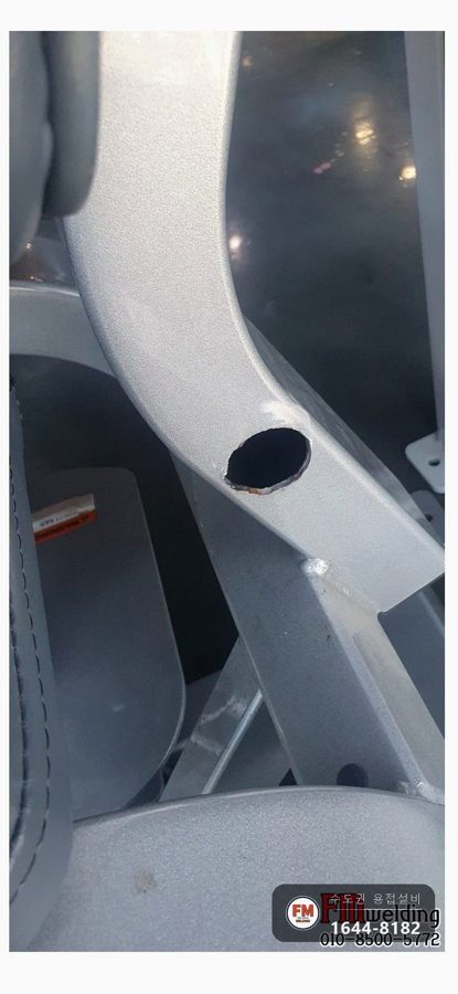 헬스기구용접 손잡이 프레임 탈락 라인 방향 보수