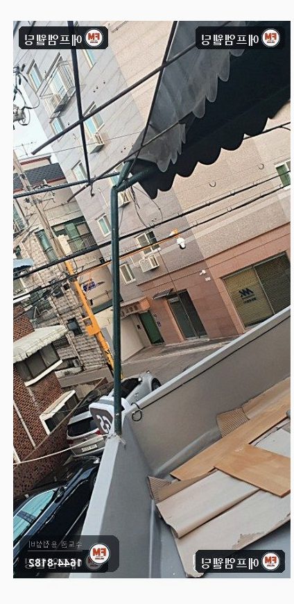 캐노피 기둥 신설 각파이프용접 벽체 앵커 고정 보강